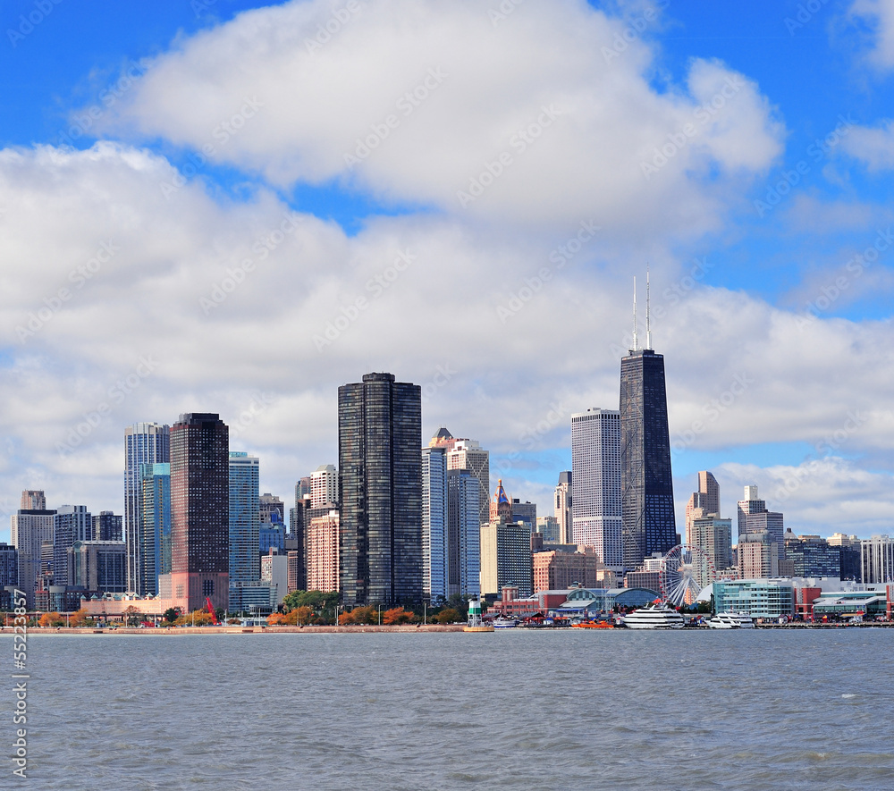 Obraz premium Chicago city urban skyline panorama