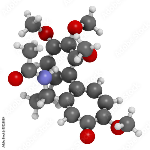 Colchicine gout drug, chemical structure.