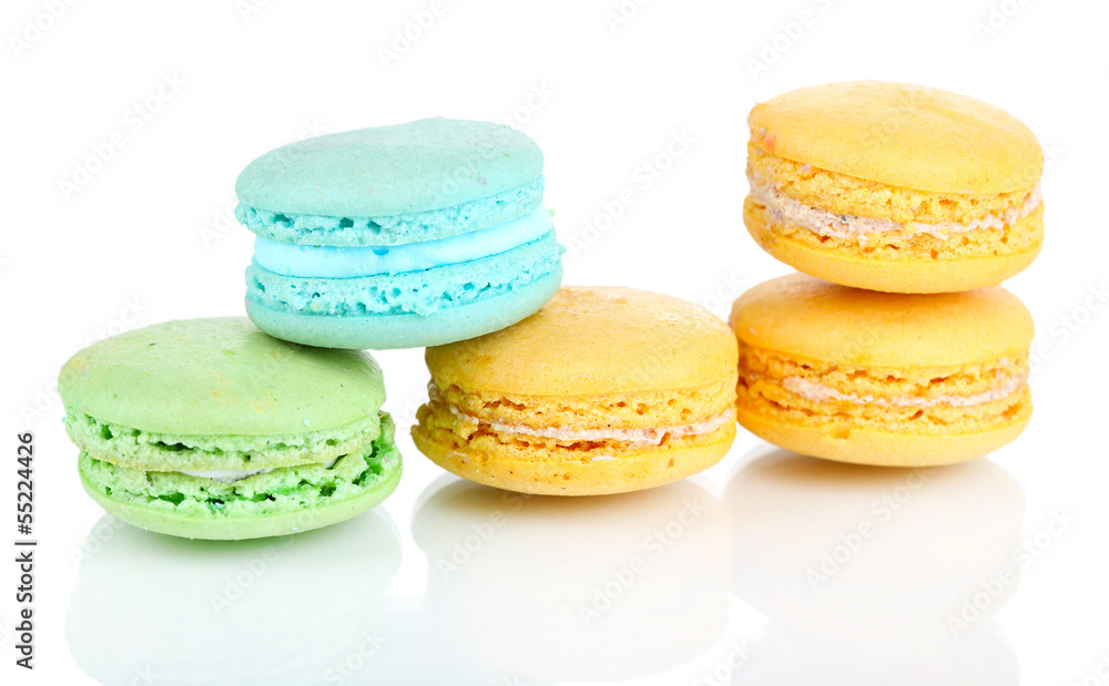 Gentle macaroons isolated on white Gentle macaroons isolated on white