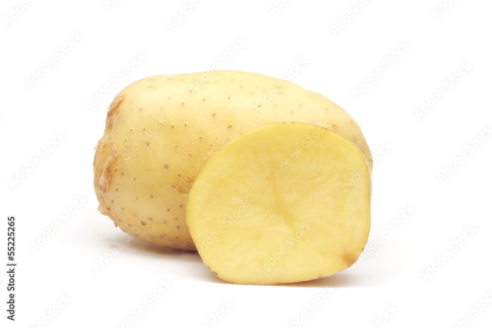 Potato on white background