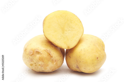 Potato on white background