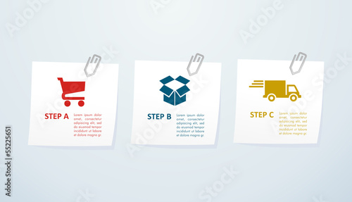 E commerce steps info graphics
