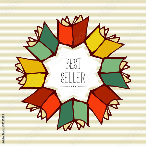 Retro best seller book flower.