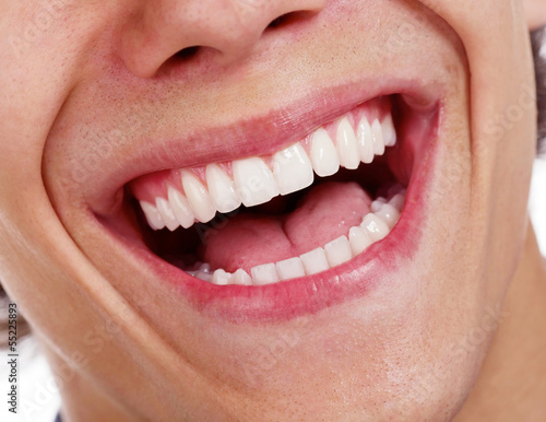 Awesome healthy teeth over white background