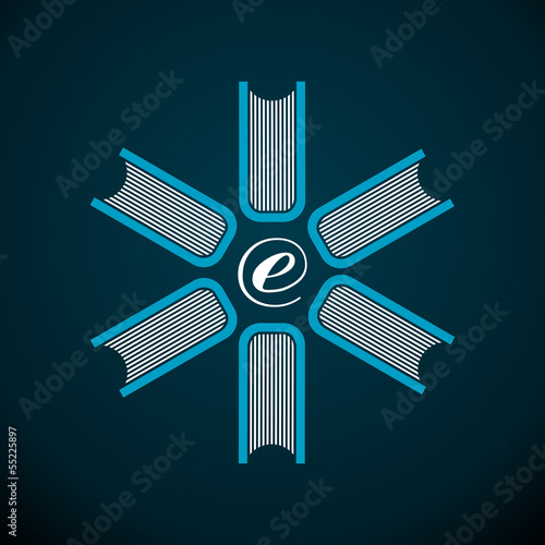Digital books abstract flower.