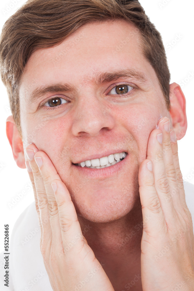 Close-up Of Man After Shaved