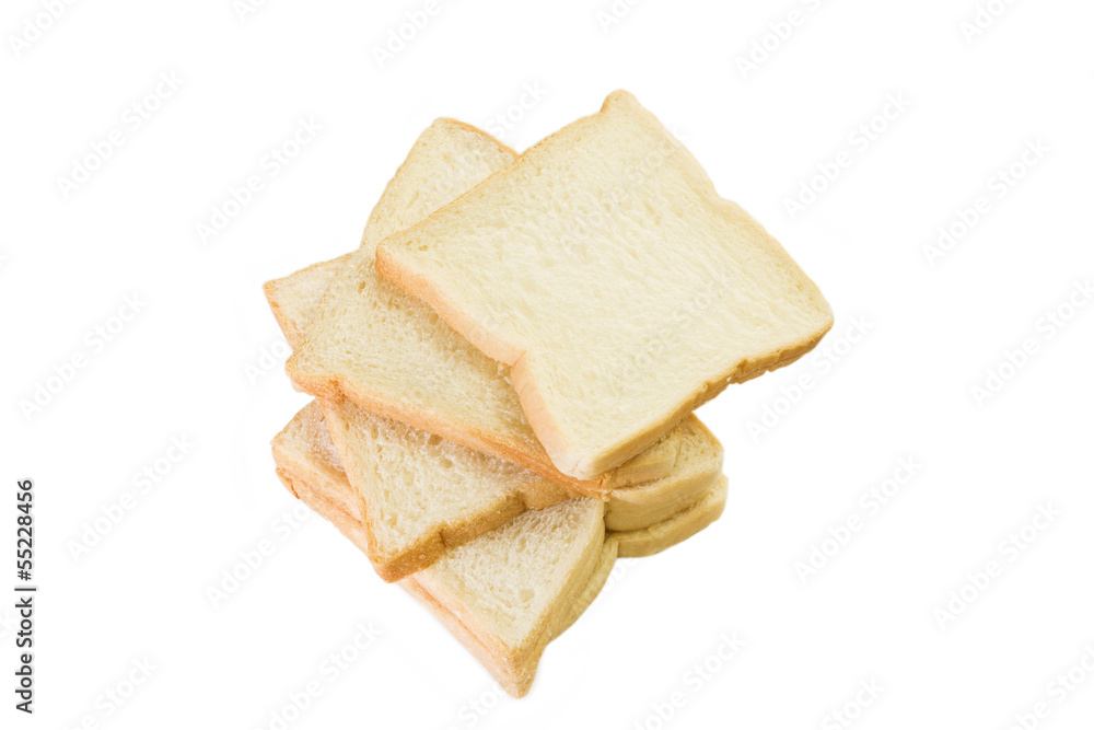 Sliced bread white background Sliced bread white background