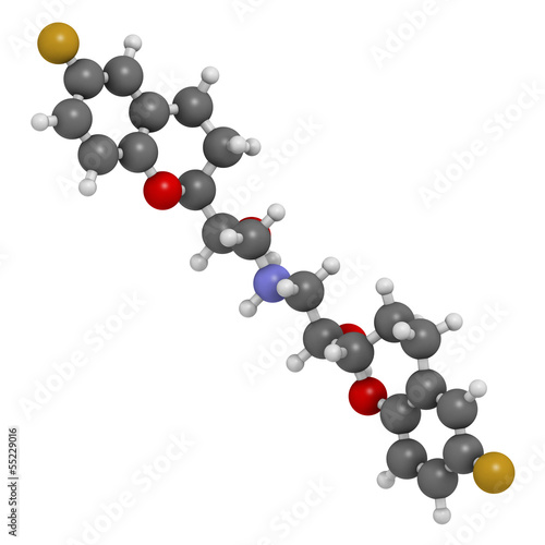 Nebivolol beta blocker hypertension drug, chemical structure. photo