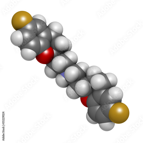 Nebivolol beta blocker hypertension drug, chemical structure. photo