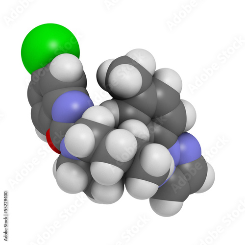 Suvorexant insomnia drug (sleeping pill), chemical structure.