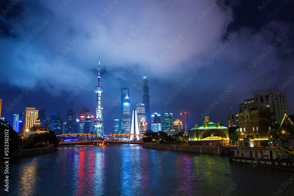 night scene of shanghai