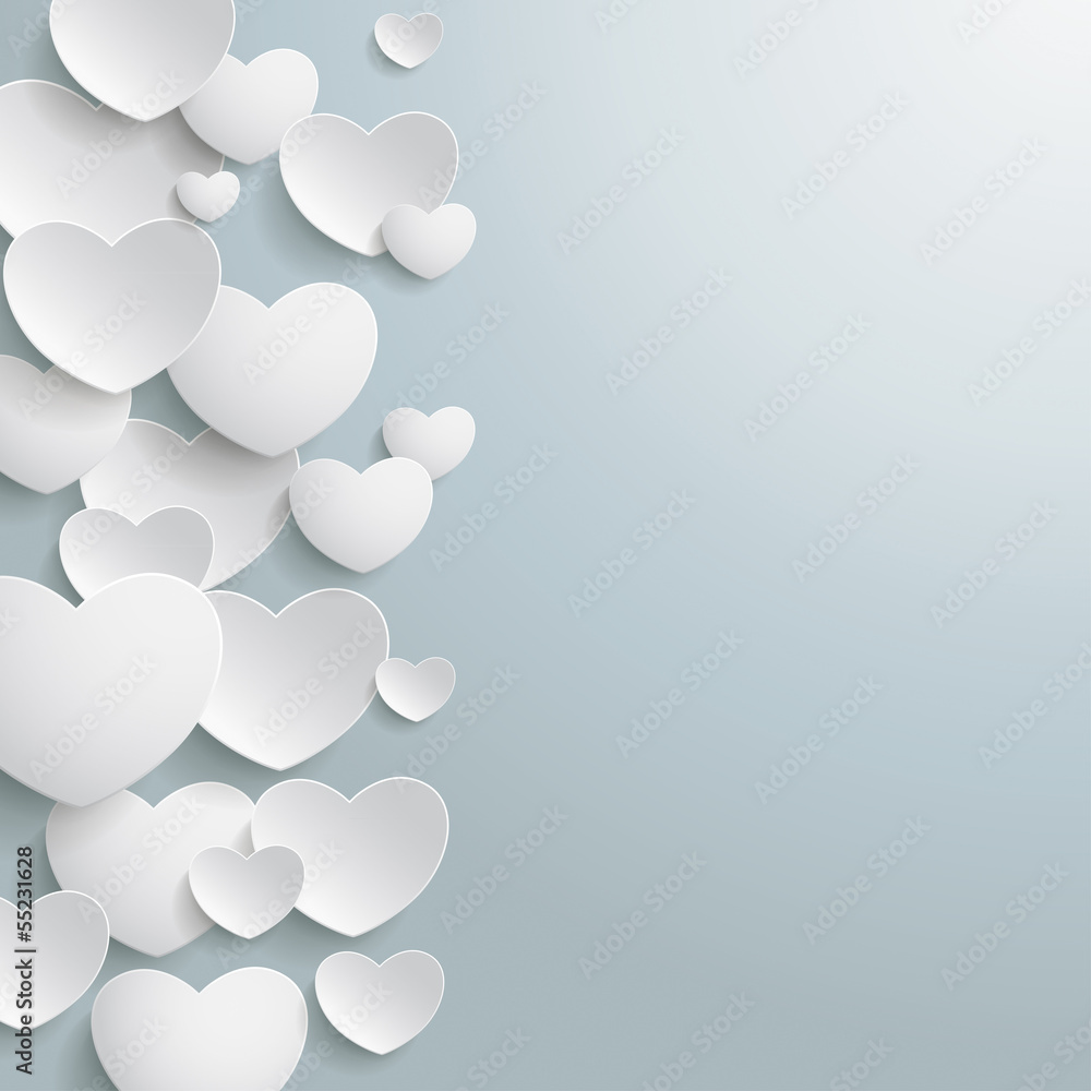 White Hearts Background Design