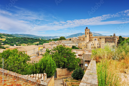View of the medieval town of Urbino photo
