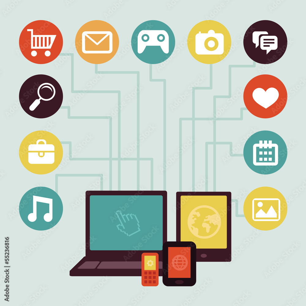 Vector concept - mobile app infographics Vector concept - mobile app infographics