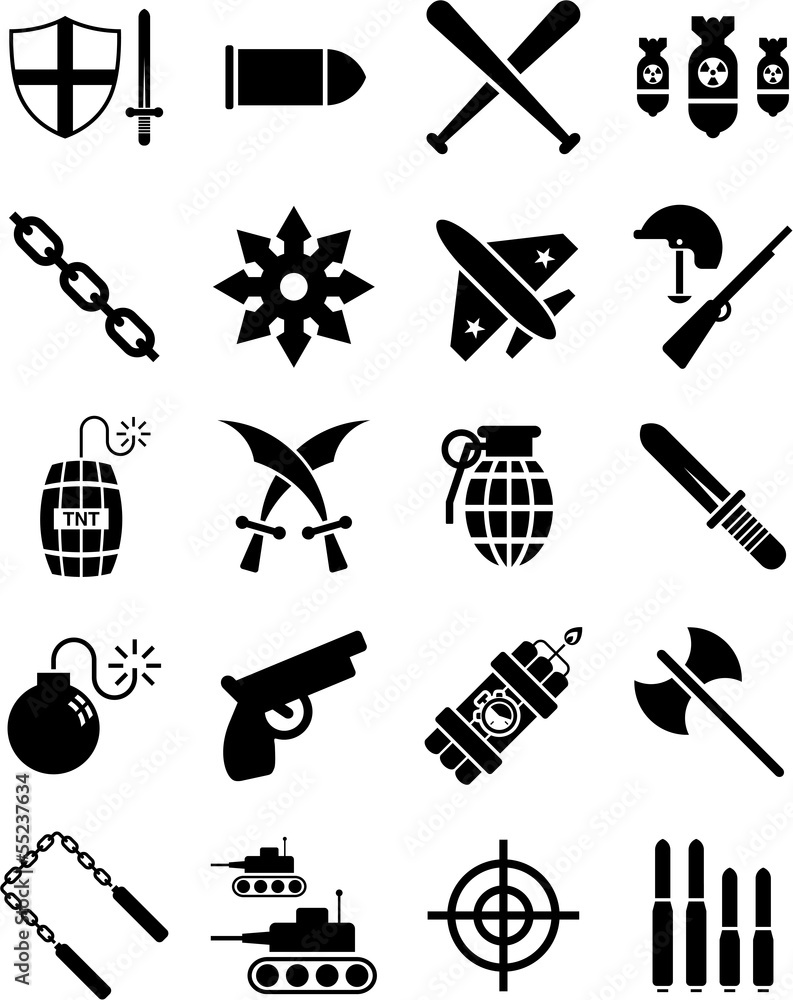 Fototapeta premium Weapons icons
