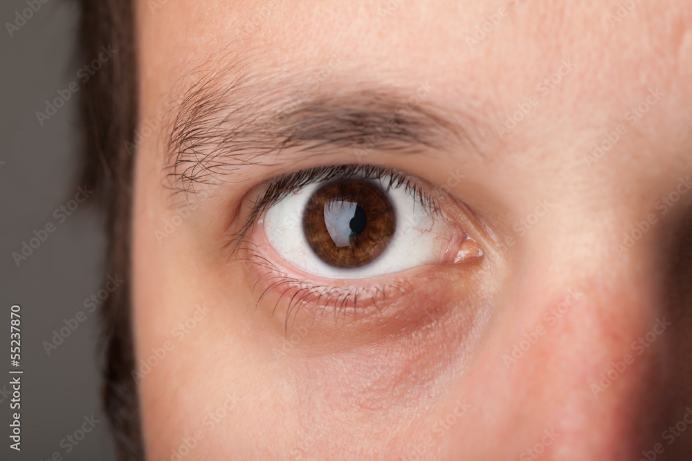 Portrait of a handsome man close up eye Portrait of a handsome man close up eye