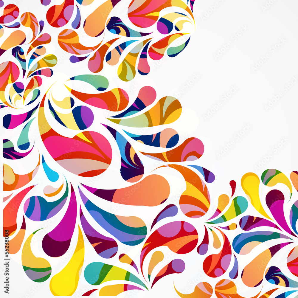 Fototapeta premium Rounded colorful arc drops. Decorative abstract background.