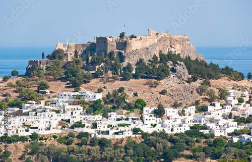 Overview of Lindos on Rhodes island, Greece.