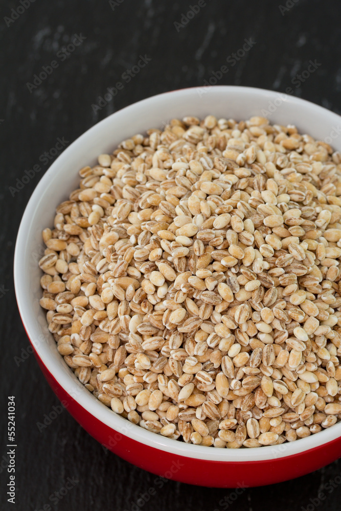 pearl barley in bowl pearl barley in bowl
