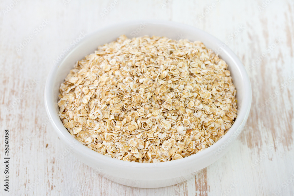 oatmeal in bowl on table oatmeal in bowl on table