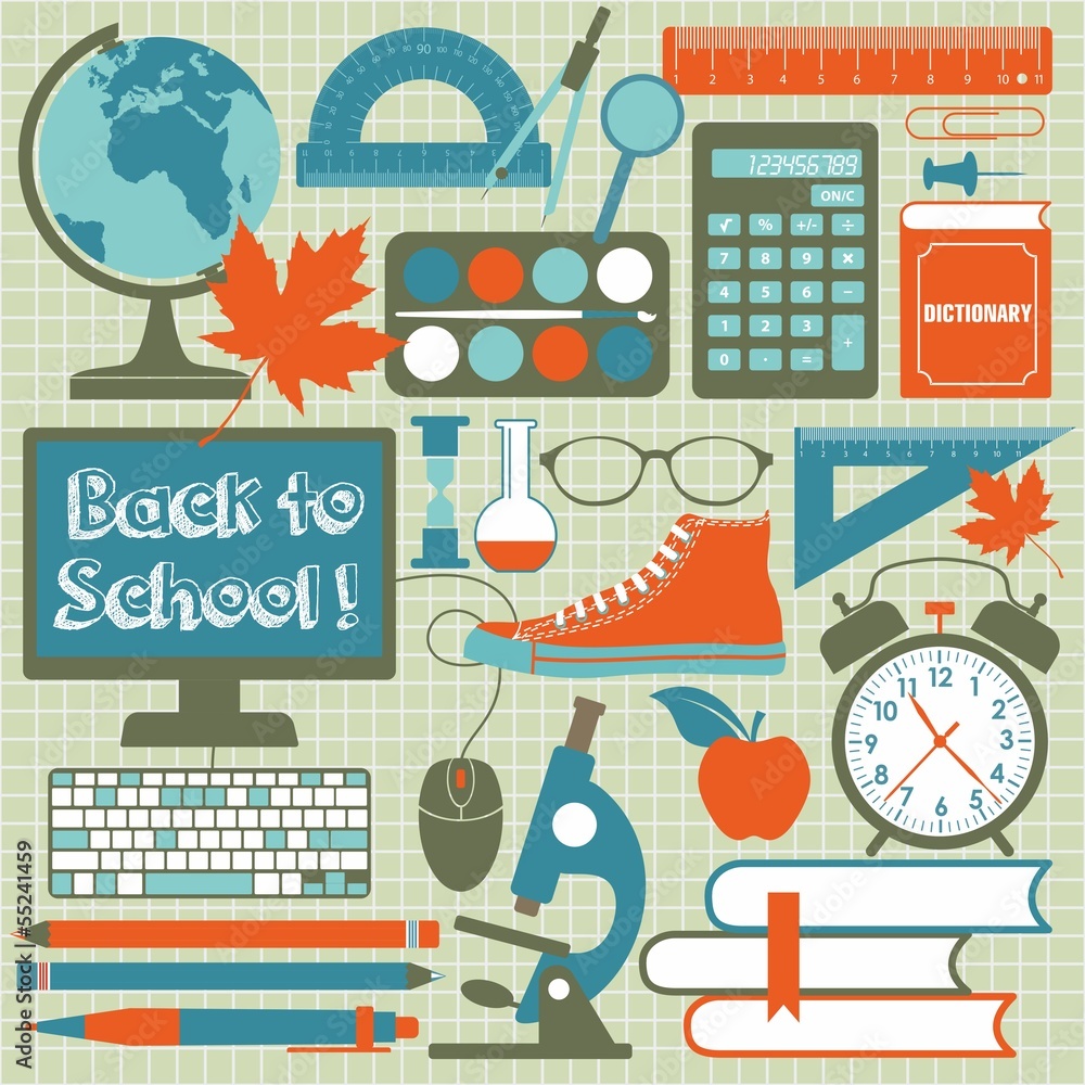 Obraz premium School icon background. Set design element.