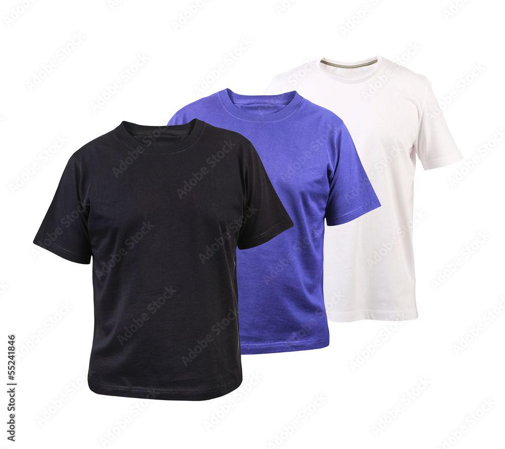 Set of three color cotton t-shirts Set of three color cotton t-shirts