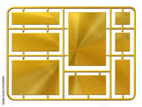 golden Model kit, injection molded with rectangular parts