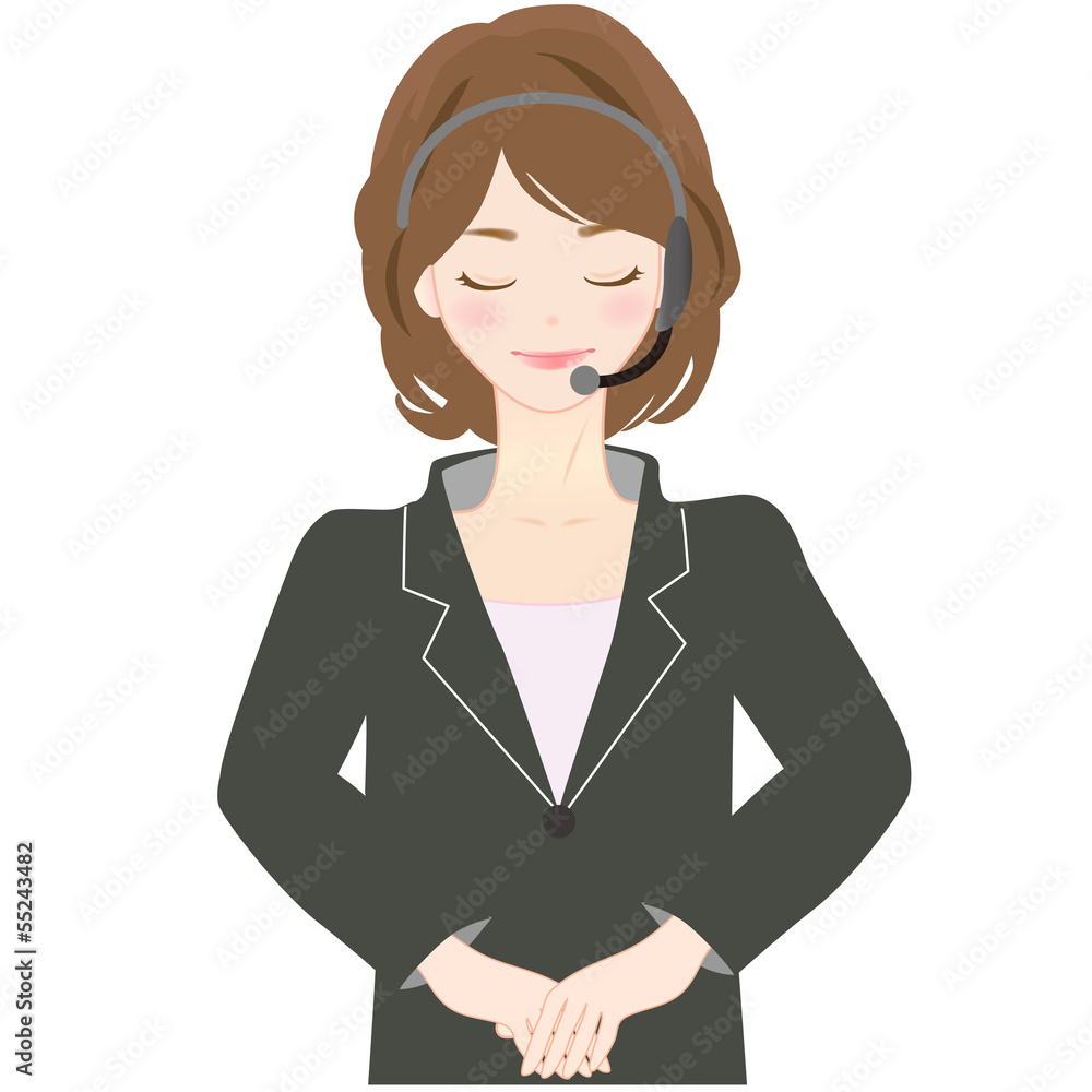 オペレータ イラスト 謝罪 困る 謝る Stock Vector Adobe Stock