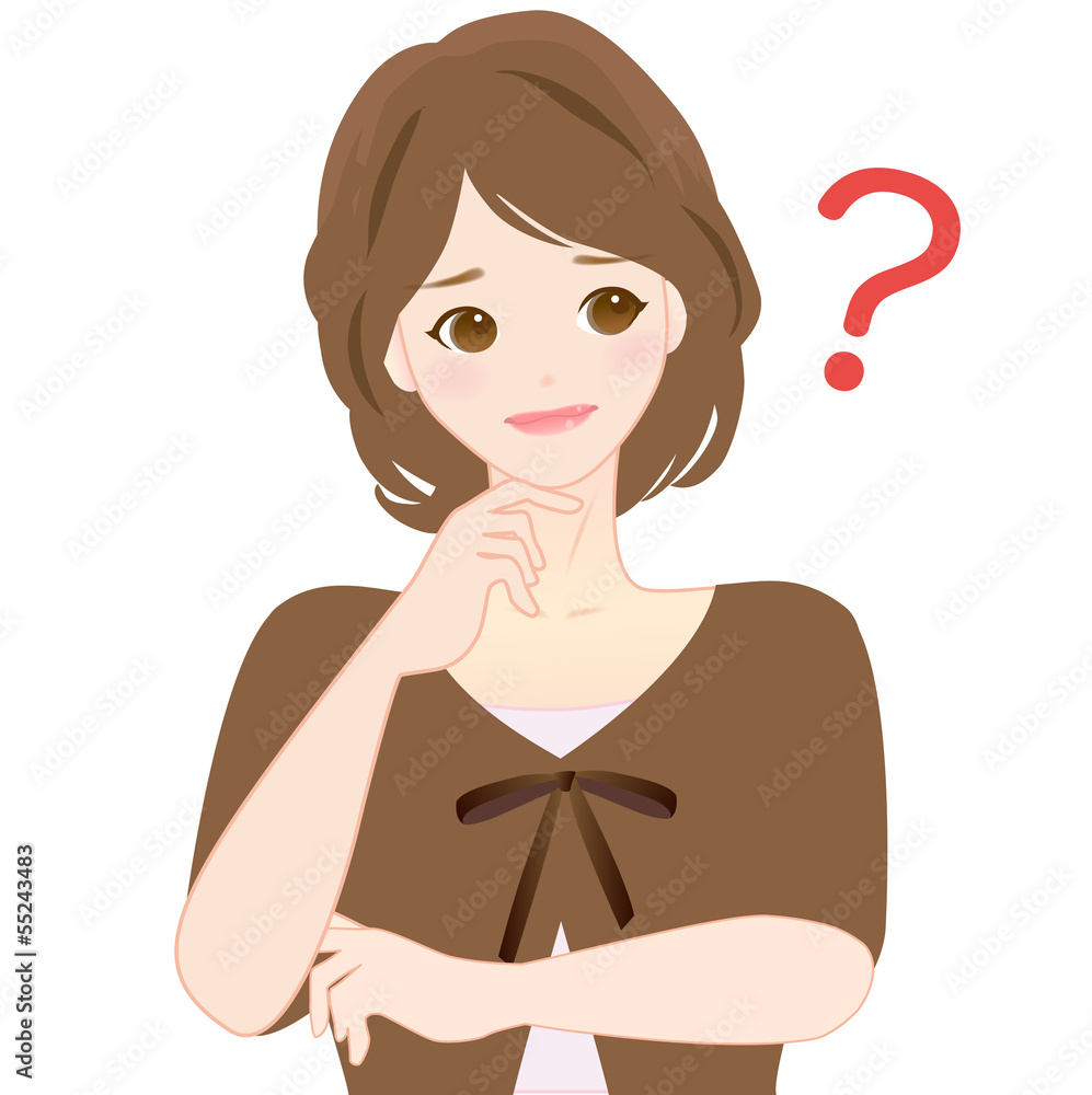 女性 ハテナ 口コミ 秋物 かわいい イラスト Stock Vector Adobe Stock