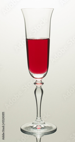Wine glass with wine.