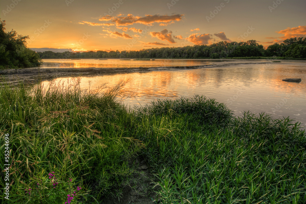 Obraz premium River Rapids Sunset