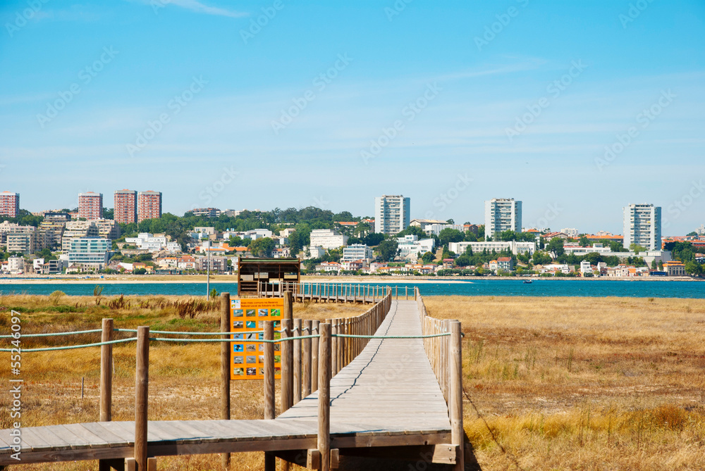 Bird observatory in natural park od Douro river, Porto
