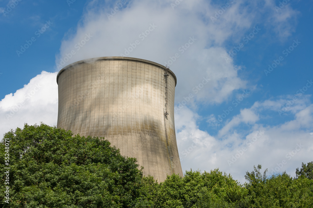 Big cooling-tower of a power plant producing electricity Big cooling-tower of a power plant producing electricity