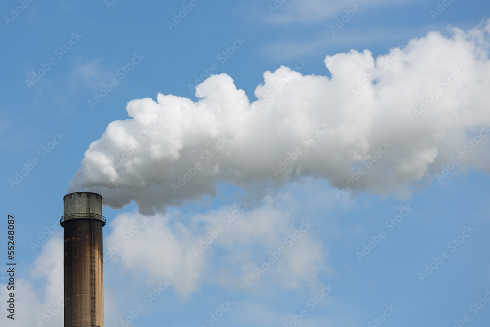 Industrial smoke stack of a power plant. Industrial smoke stack of a power plant.