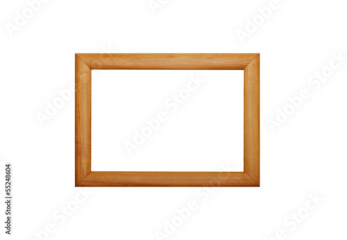 wooden photo frame in white background