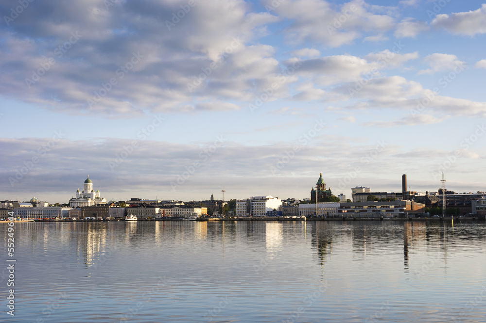 Panorama of Helsinki - sea in the foreground