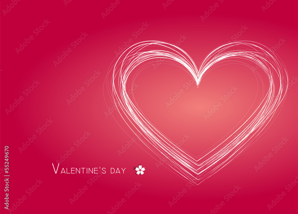 Abstract love and flower on pink shines  background