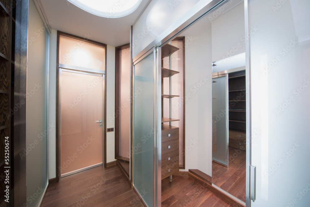 A small antechamber with wooden parquet flooring A small antechamber with wooden parquet flooring