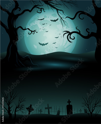 Creepy tree Halloween background copyspace eps 10