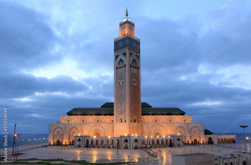 Naklejka premium Hassan II Mosque in Casablanca, Morocco, North Africa
