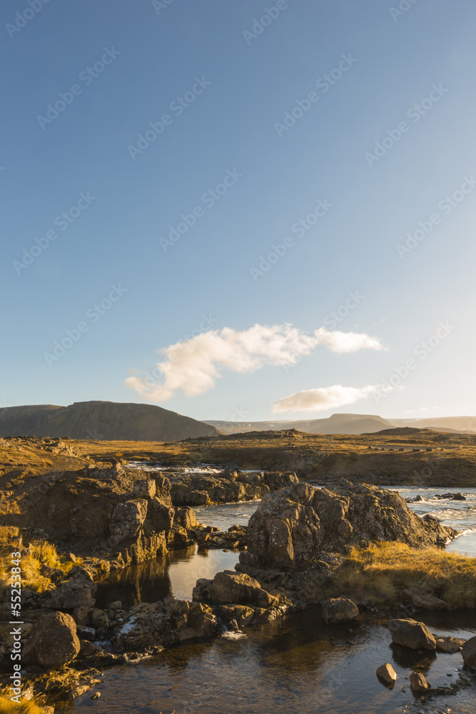 Laxa i Kjos River, Whale Fjord, West Iceland Laxa i Kjos River, Whale Fjord, West Iceland