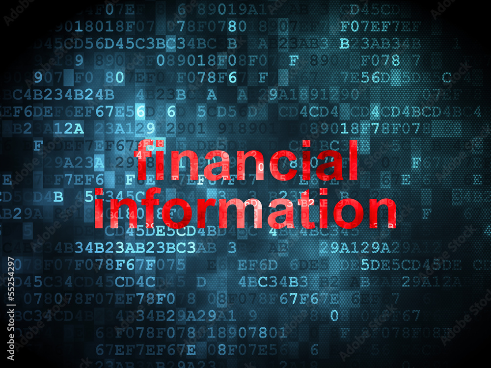 Fototapeta premium Finance concept: Financial Information on digital background