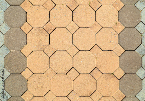 Fotografie brick octagonal walkway pavement texture