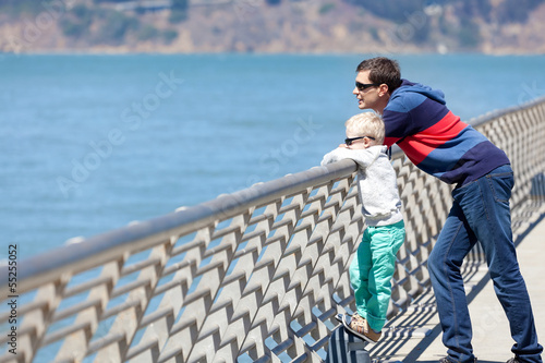 family at the bridge