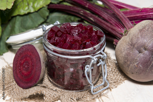 Beetrot on wooden background