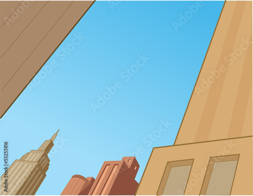 Comics City Skyline Scene