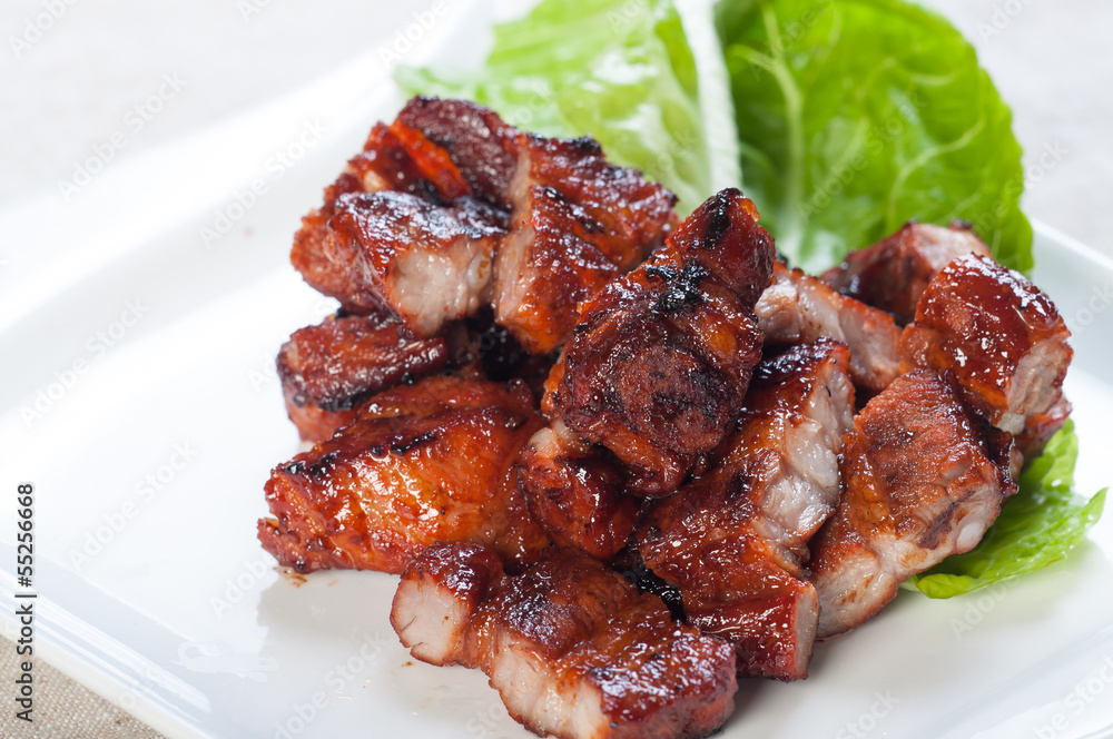grilled barbecue pork belly with rice grilled barbecue pork belly with rice