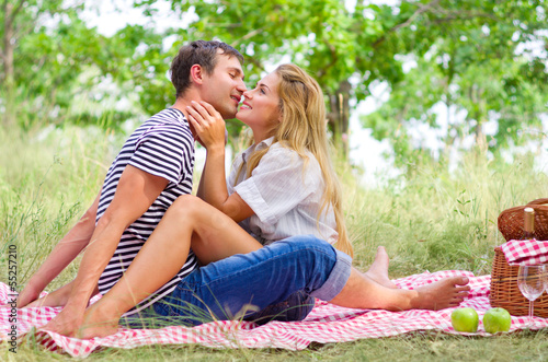 Young couple on picnic