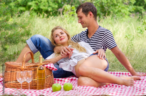 Young couple on picnic