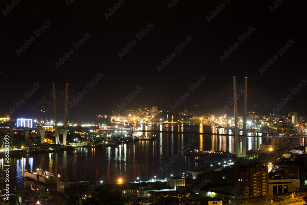 Vladivostok cityscape night view.
